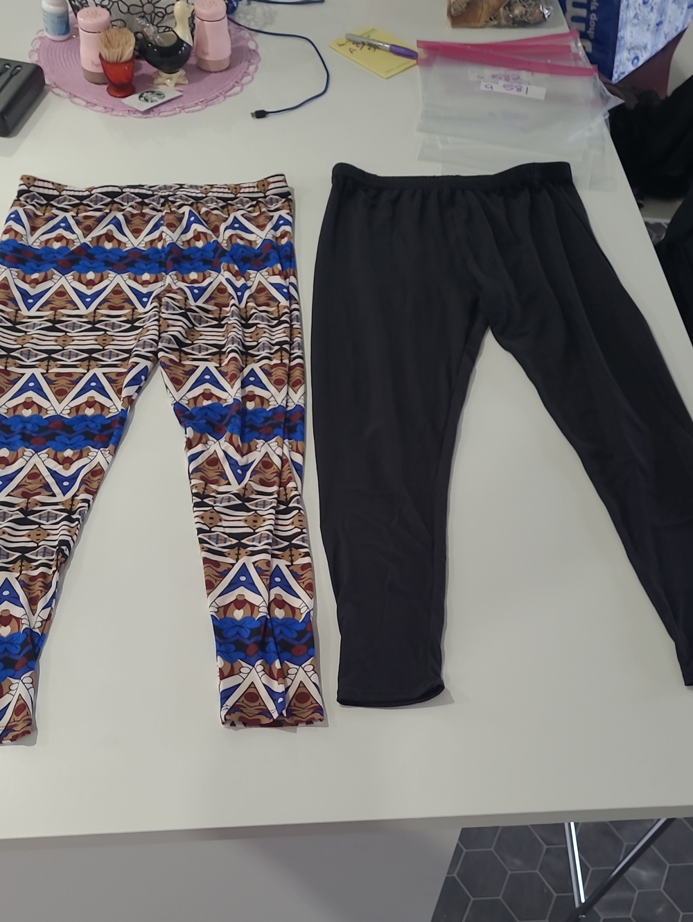 Women Black Leggings & Multi-Color Patterned Leggings - Pack Of 2